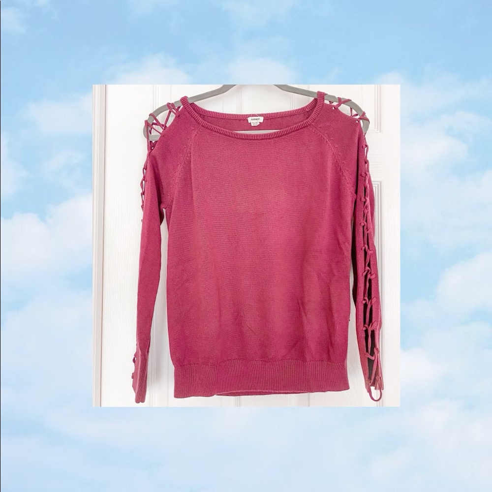 Maroon criss-cross sweater